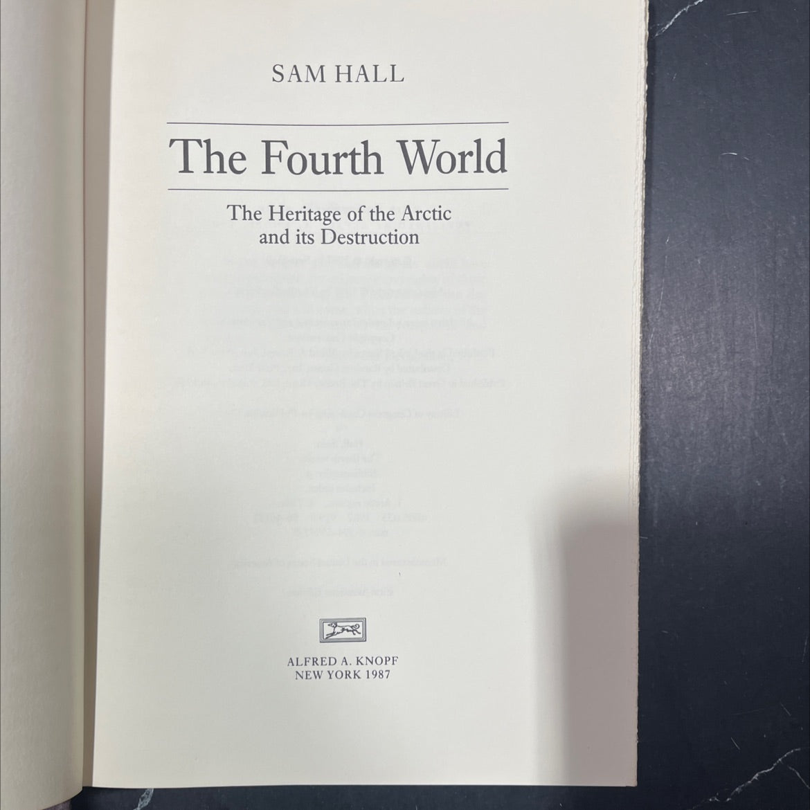 the fourth world book, by Sam Hall, 1987 Hardcover image 2