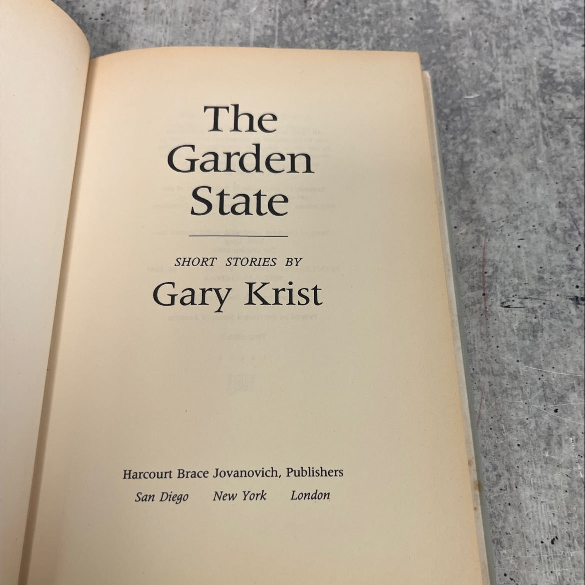 the garden state book, by Gary Krist, 1988 Hardcover image 2