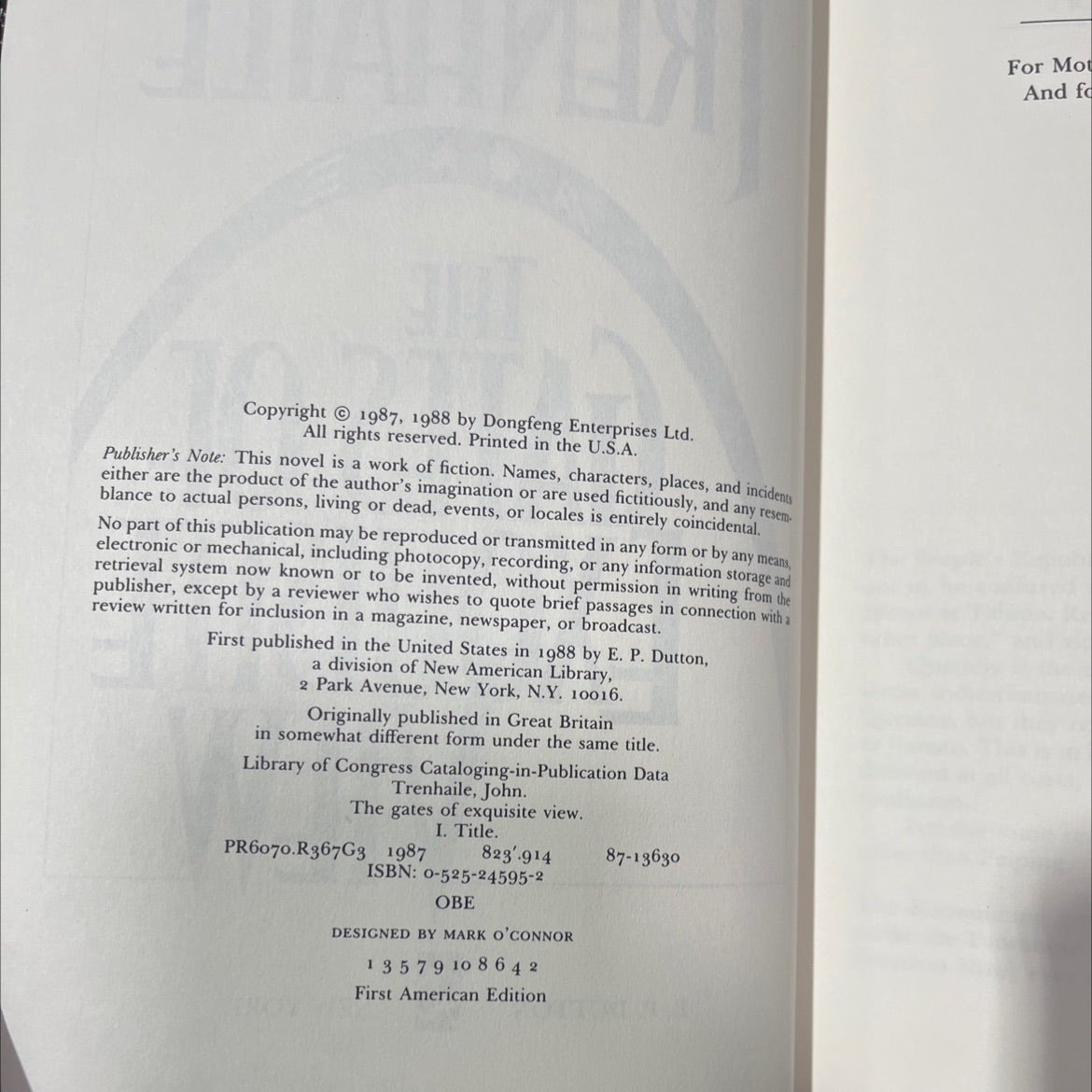 the gates of exquisite view book, by john trenhaile, 1988 Hardcover image 3