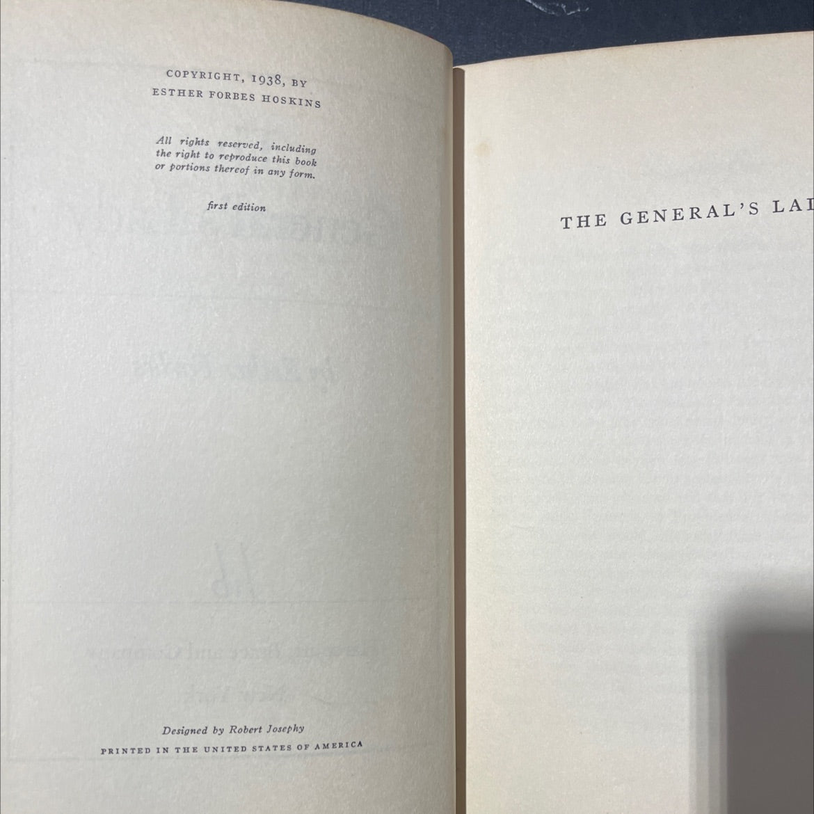 the general's lady book, by esther forbes, 1938 Hardcover image 3