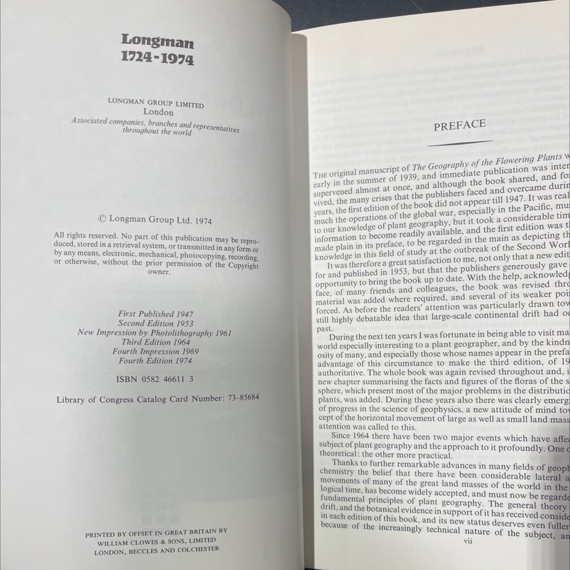 the geography of the flowering plants book, by ronald good, 1974 Hardcover image 3