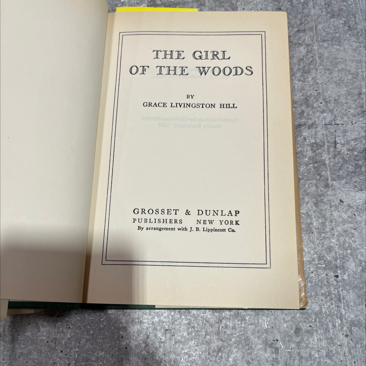 the girl of the woods book, by grace livingston hill, 1989 Hardcover image 2