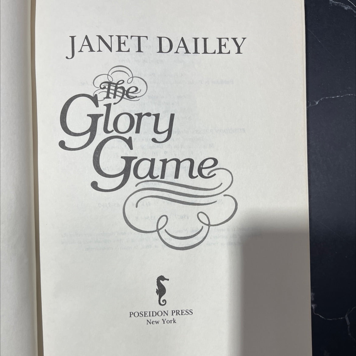 the glory game book, by janet dailey, 1985 Hardcover image 2
