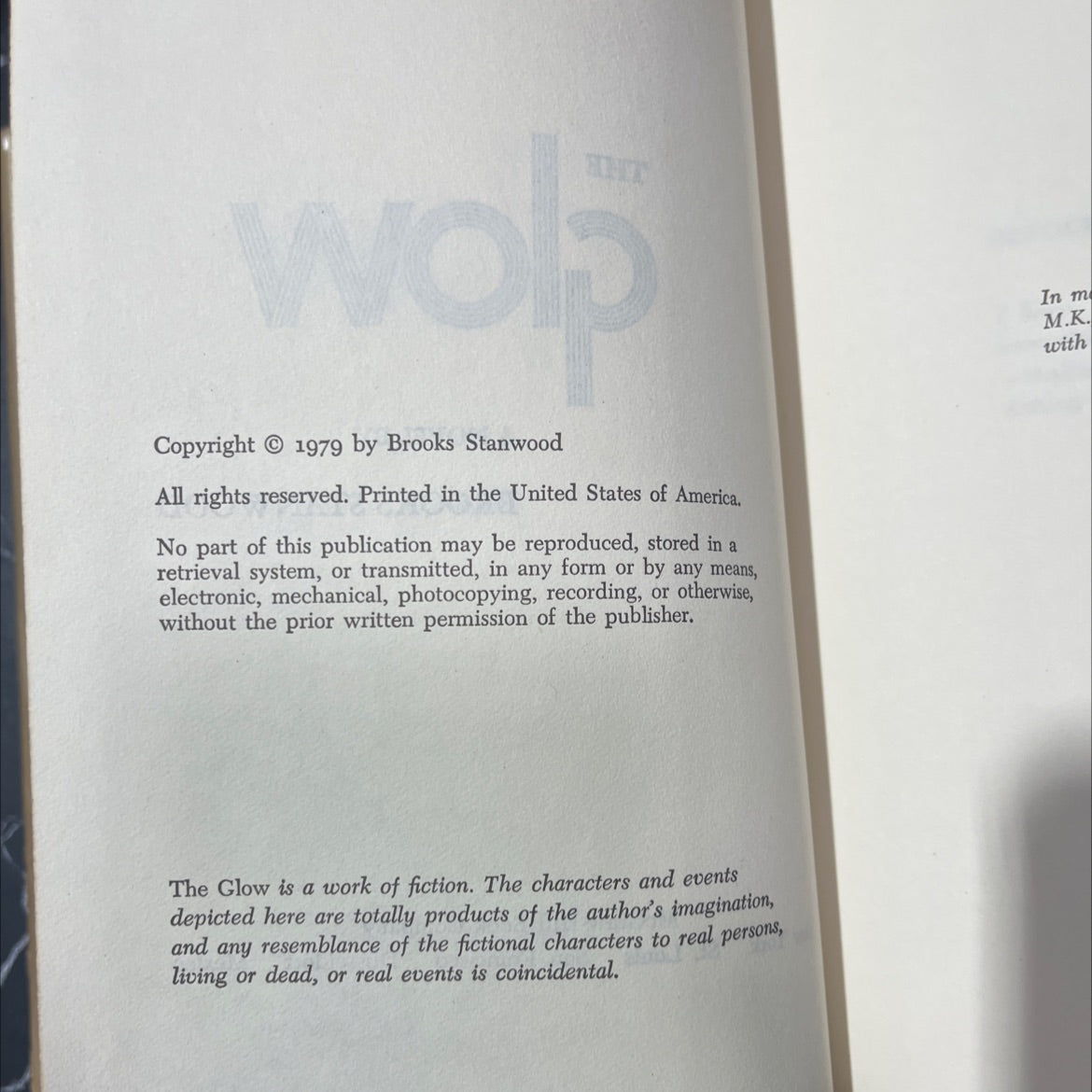 the glow book, by brooks stanwood, 1979 Hardcover image 3