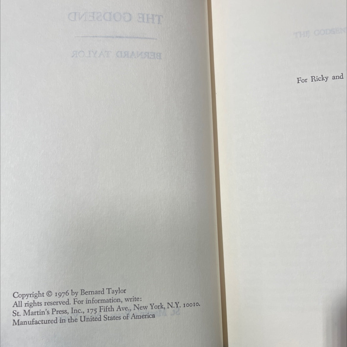 the godsend book, by bernard taylor, 1976 Hardcover image 3