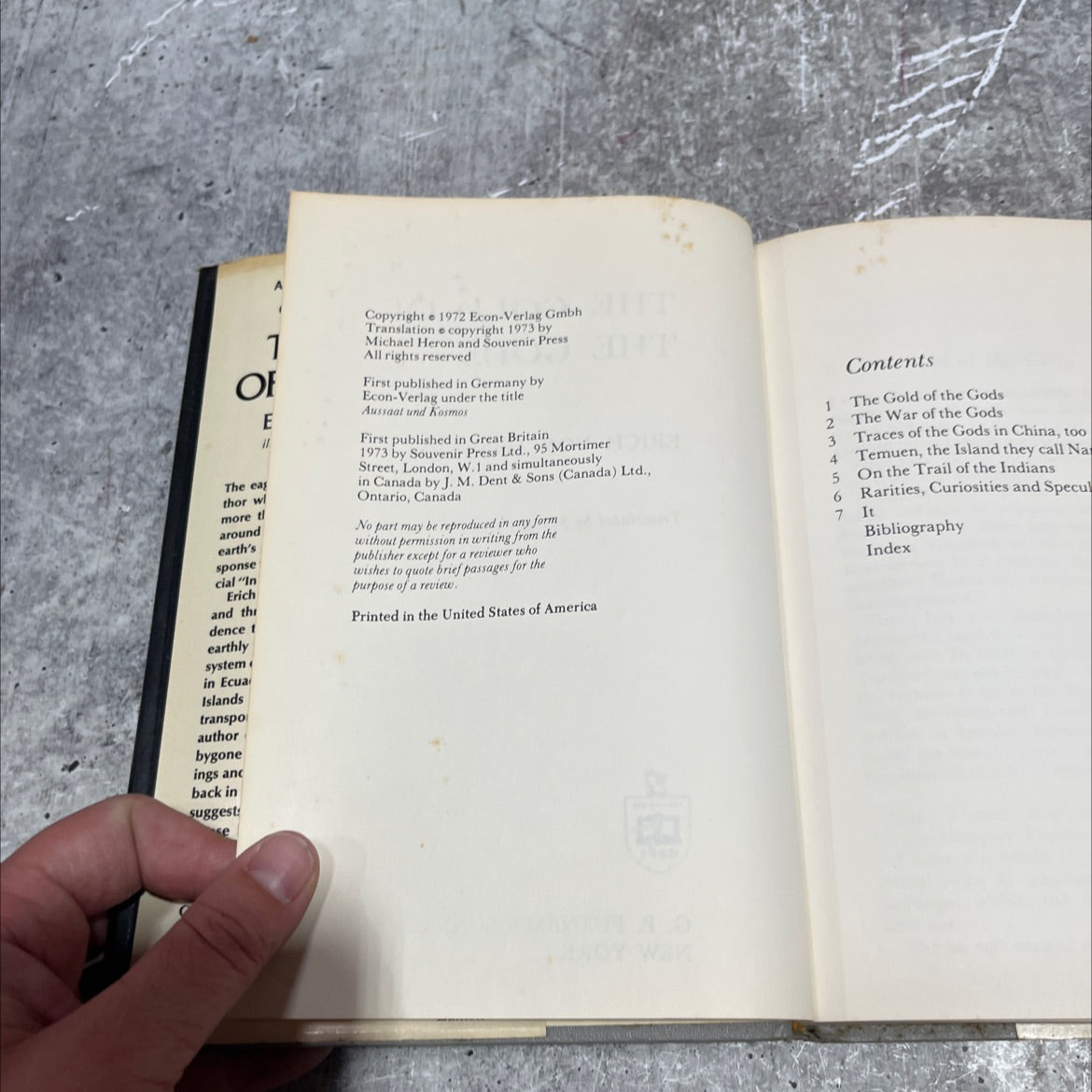 the gold of the gods book, by erich von däniken, 1973 Hardcover image 3