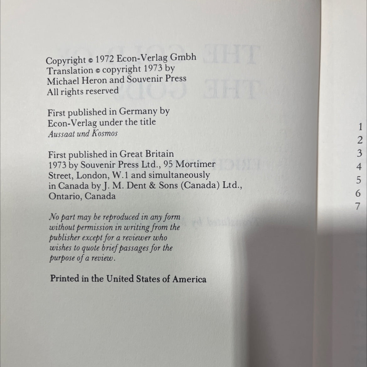 the gold of the gods book, by erich von däniken, 1973 Hardcover image 3