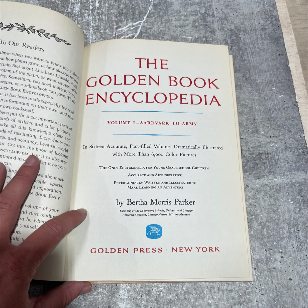 the golden book encyclopedia volume i-aardvark to army book, by bertha morris parker, 1959 Hardcover image 2