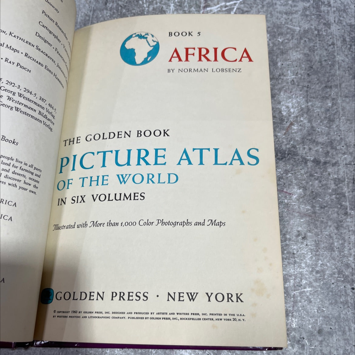 the golden book picture atlas of the world in six volumes book, by norman lobosenz, 1960 Hardcover image 2
