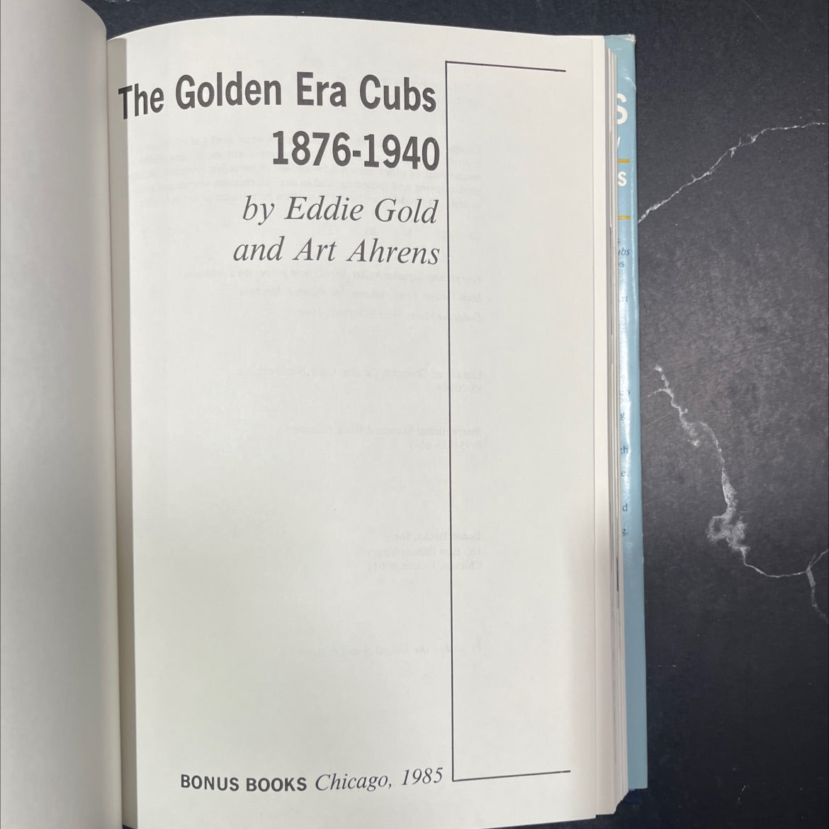 the golden era cubs 1876-1940 book, by eddie gold, art ahrens, 1985 Hardcover image 2