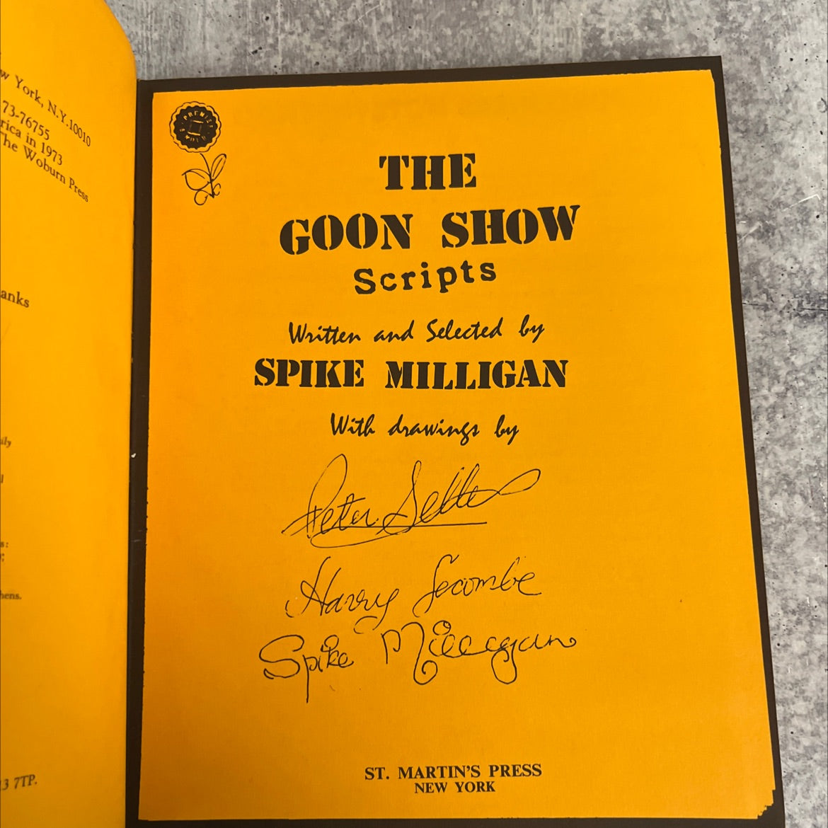 the goon show scripts written and selected by spike milligan book, by Spike Milligan, 1973 Hardcover image 2