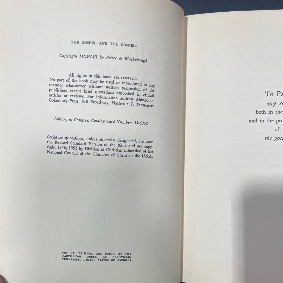 the gospel and the gospels book, by julian price love, 1953 Hardcover image 3