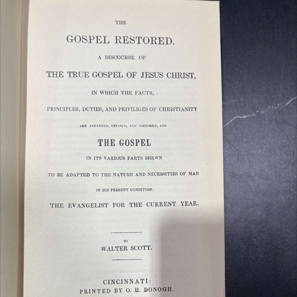 the gospel restored book, by walter scott, 1836 Hardcover, Vintage image 2
