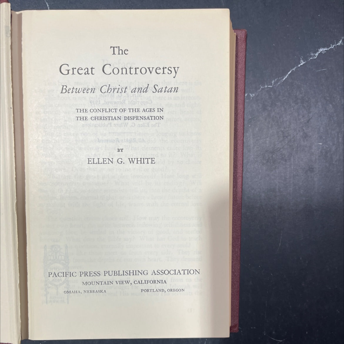 the great controversy between christ and satan book, by ellen g. white, 1950 Hardcover image 2