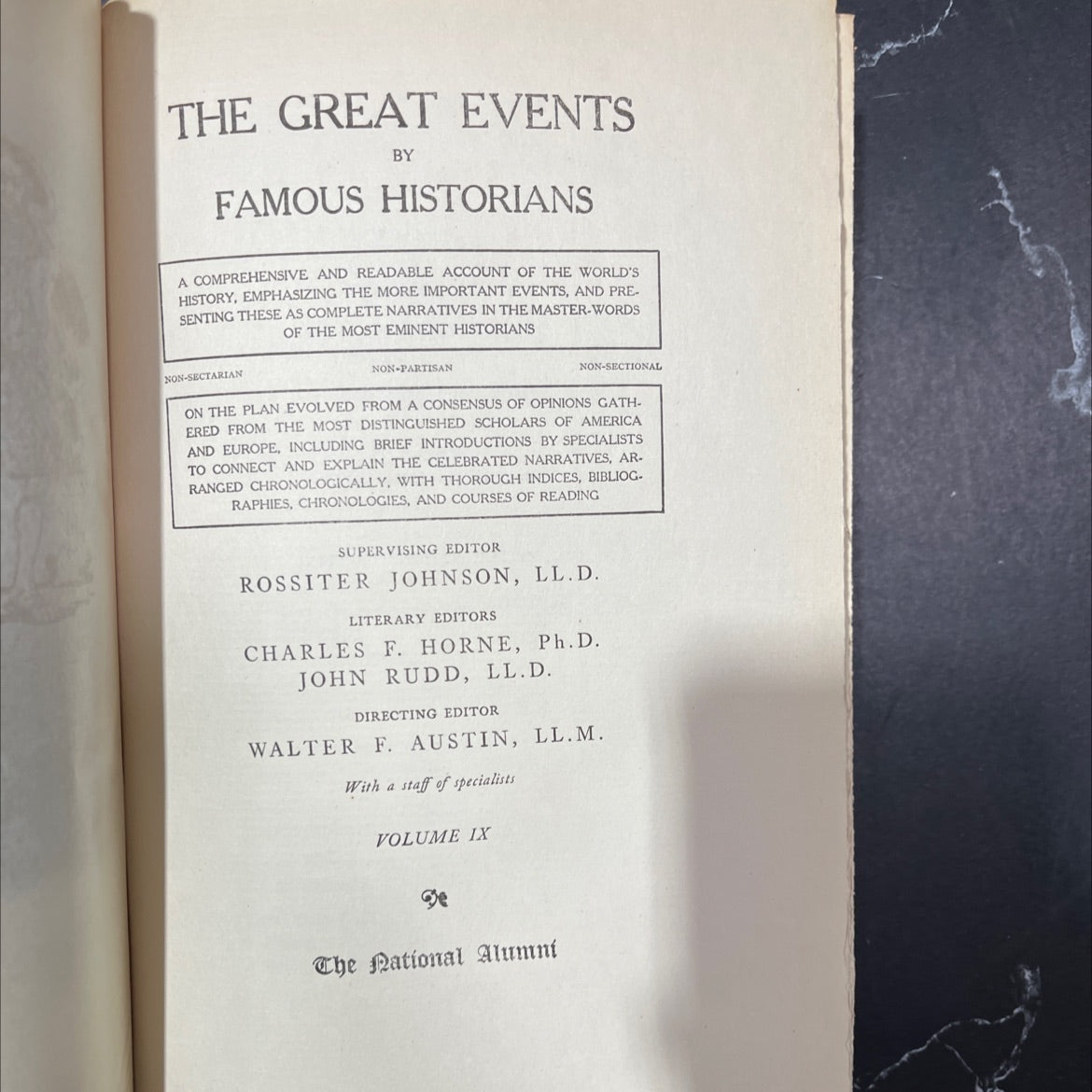 the great events by famous historians book, by rossiter johnson, 1919 Hardcover image 2