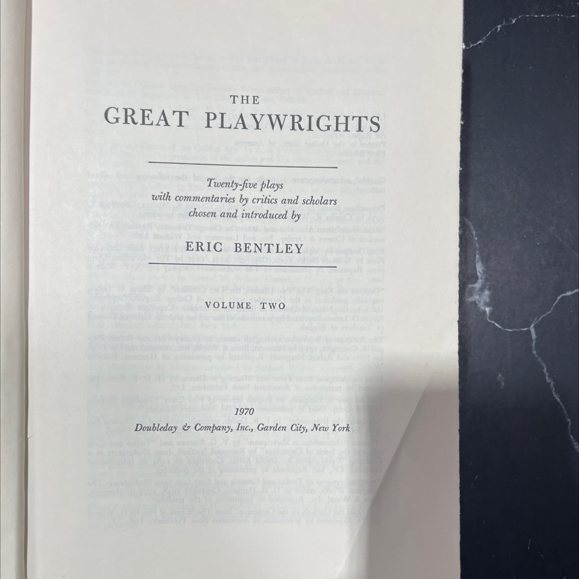 the great playwrights book, by eric bentley, 1970 Hardcover image 2
