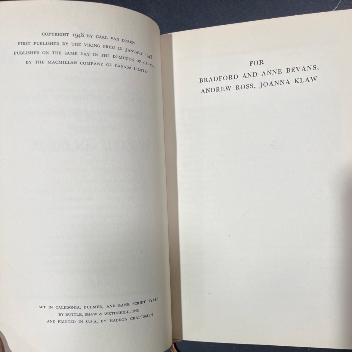 the great rehearsal book, by carl van doren, 1948 Leather image 3