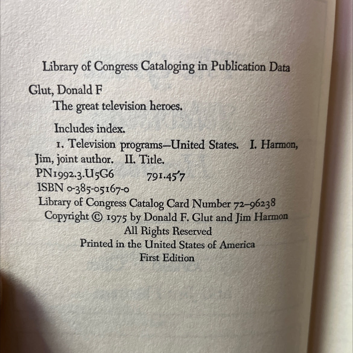 the great television heroes book, by Donald F Glut, Jim Harmon, 1975 Hardcover image 3