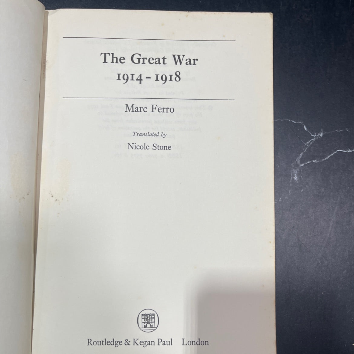 the great war 1914-1918 book, by marc ferro, 1973 Paperback image 2