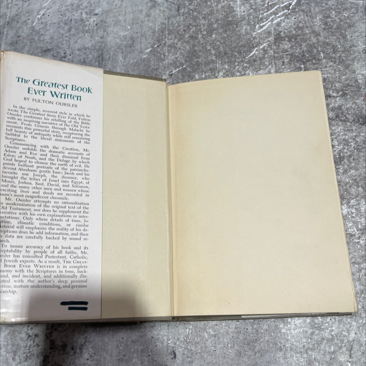 the greatest book ever written the old testament story book, by Fulton Oursler, 1951 Hardcover image 4
