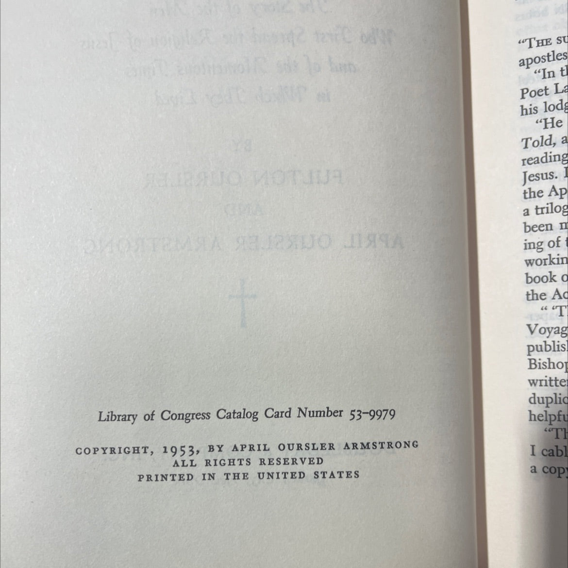 the greatest faith ever known book, by fulton oursler and april oursler armstrong, 1953 Hardcover image 3