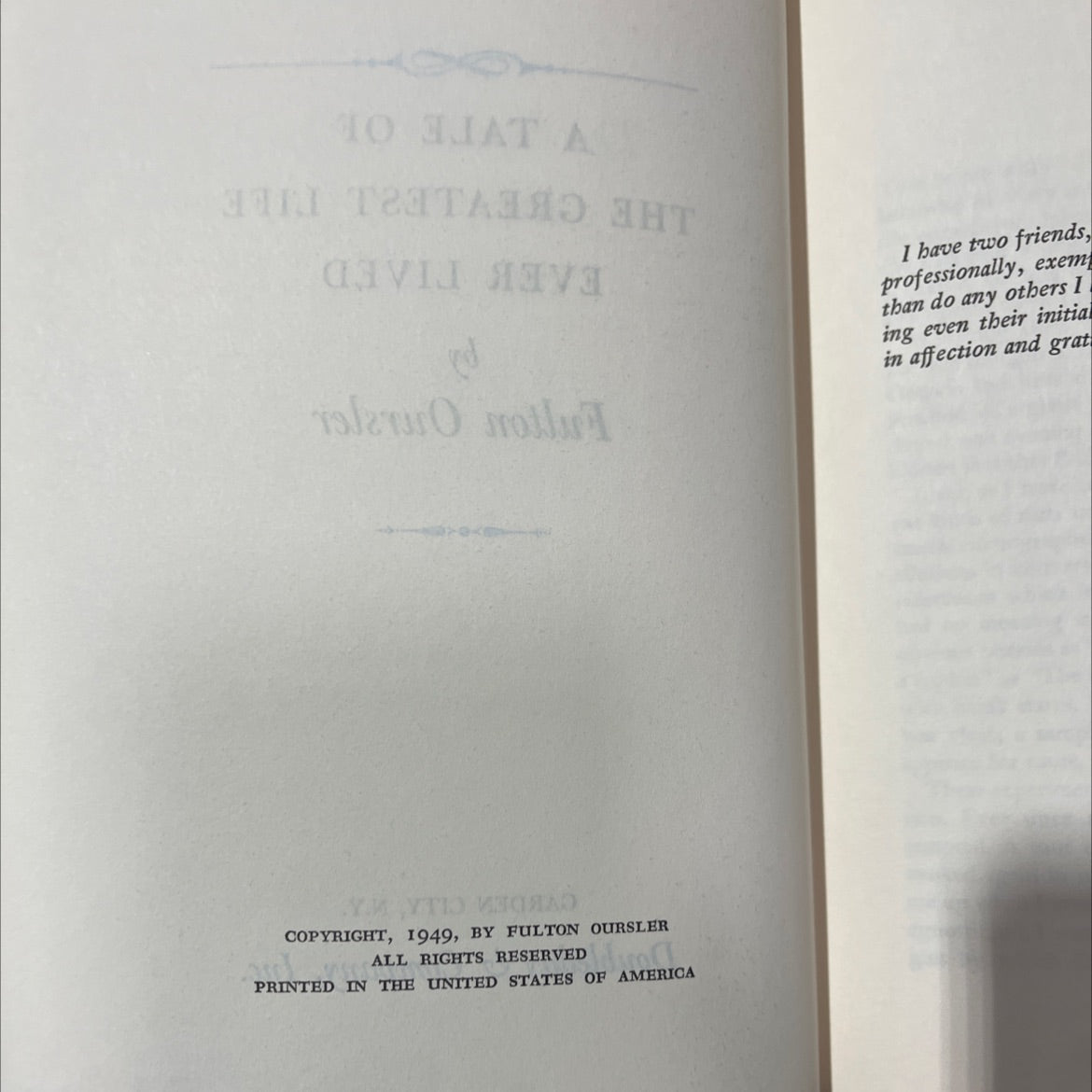the greatest story ever told a tale of the greatest life ever lived book, by fulton oursler, 1949 Hardcover, Vintage image 3
