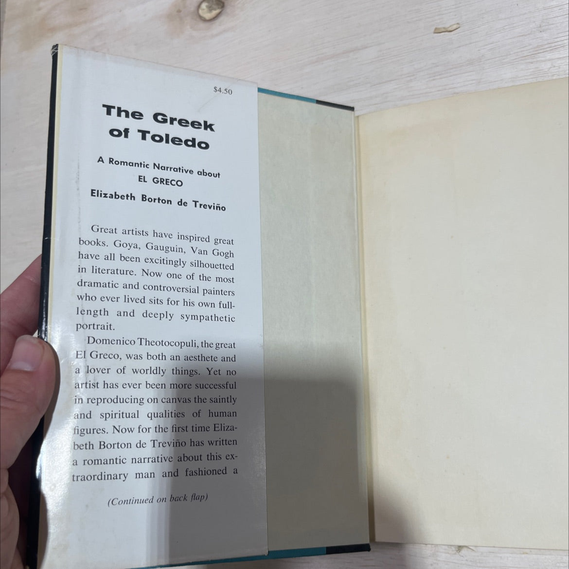 the greek of toledo a romantic narrative about el greco book, by elizabeth burton de treviño, 1959 Hardcover image 4