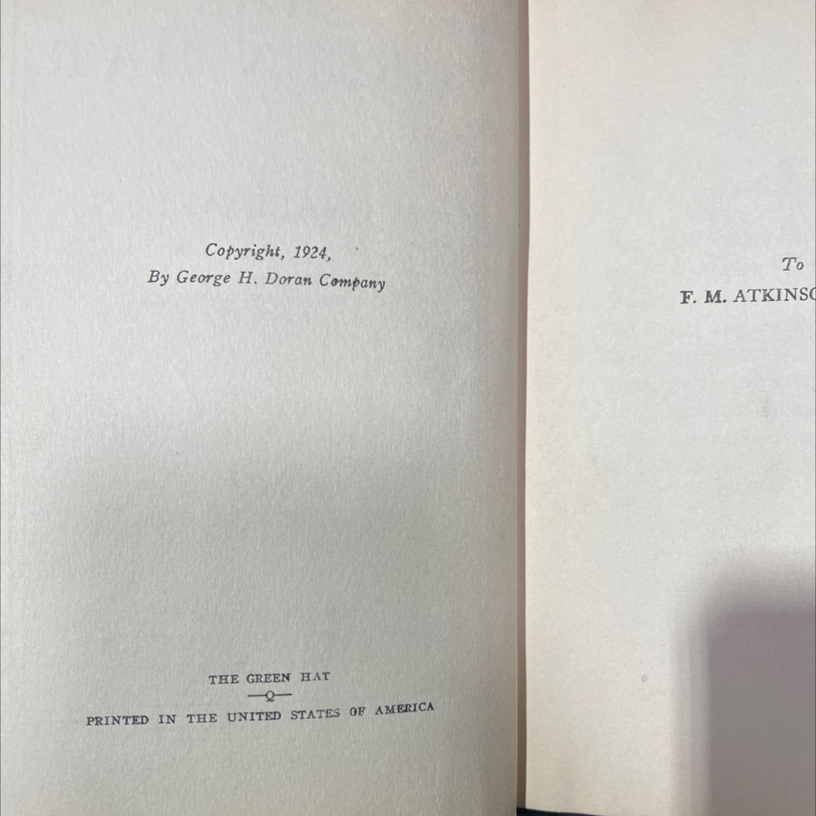 the green hat book, by michael arlen, 1924 Hardcover image 3