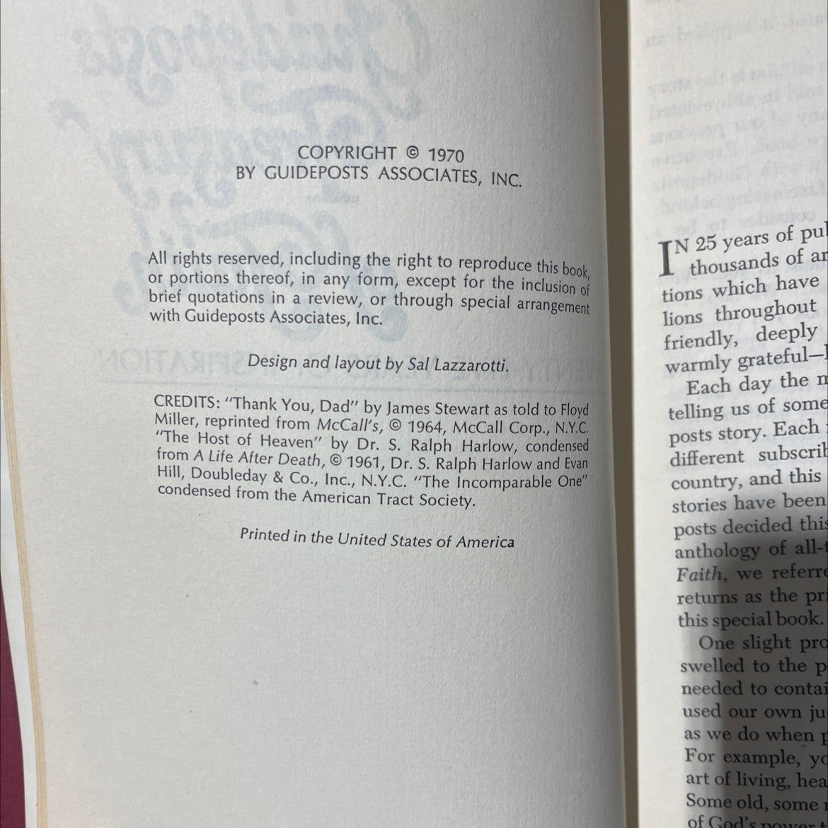 the guideposts treasury of faith book, by guideposts associates, inc., 1970 Hardcover image 3