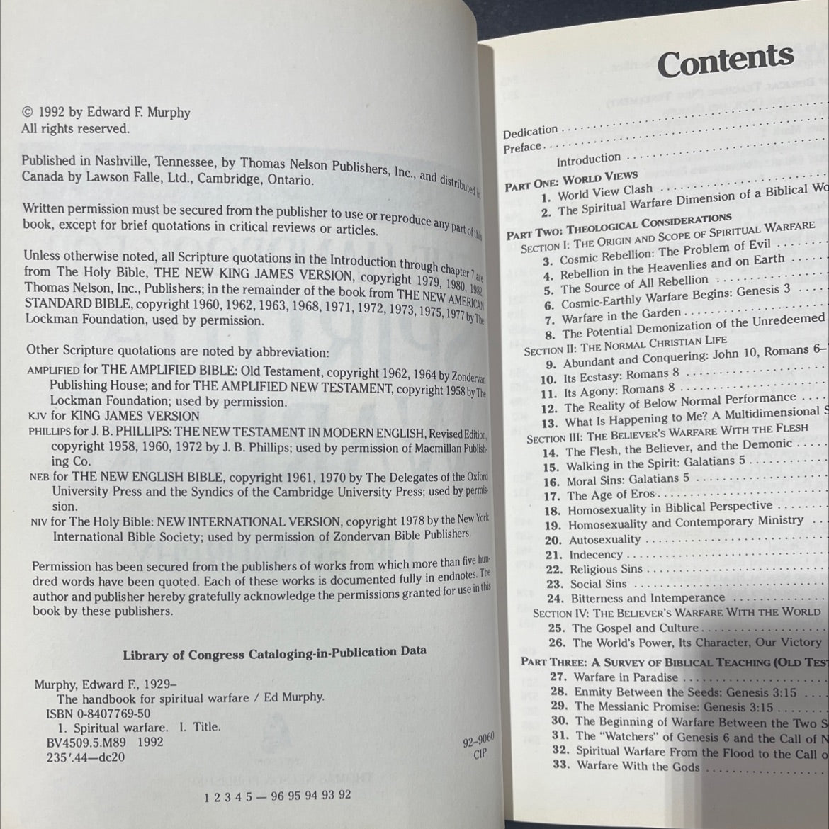 the handbook for spiritual warfare book, by ed murphy, 1992 Hardcover image 3