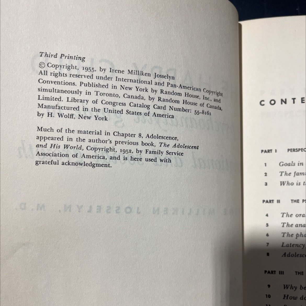 the happy child a psychoanalytic guide to emotional and social growth book, by irene milliken josselyn, 1955 Hardcover image 3