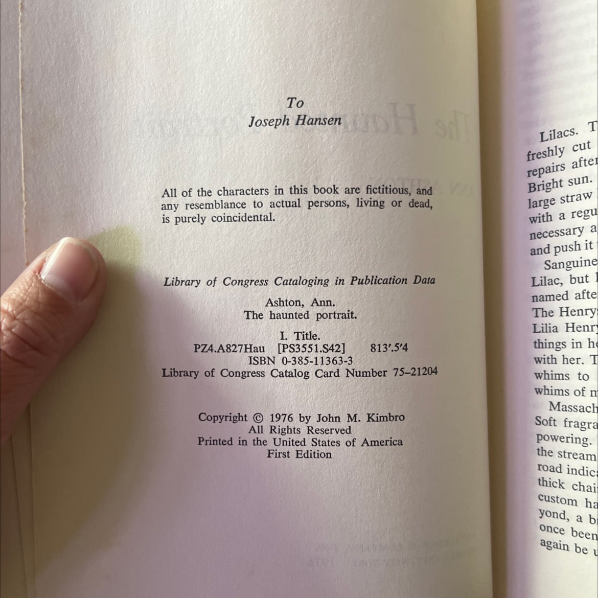 the haunted portrait book, by ann ashton, 1976 Hardcover image 3