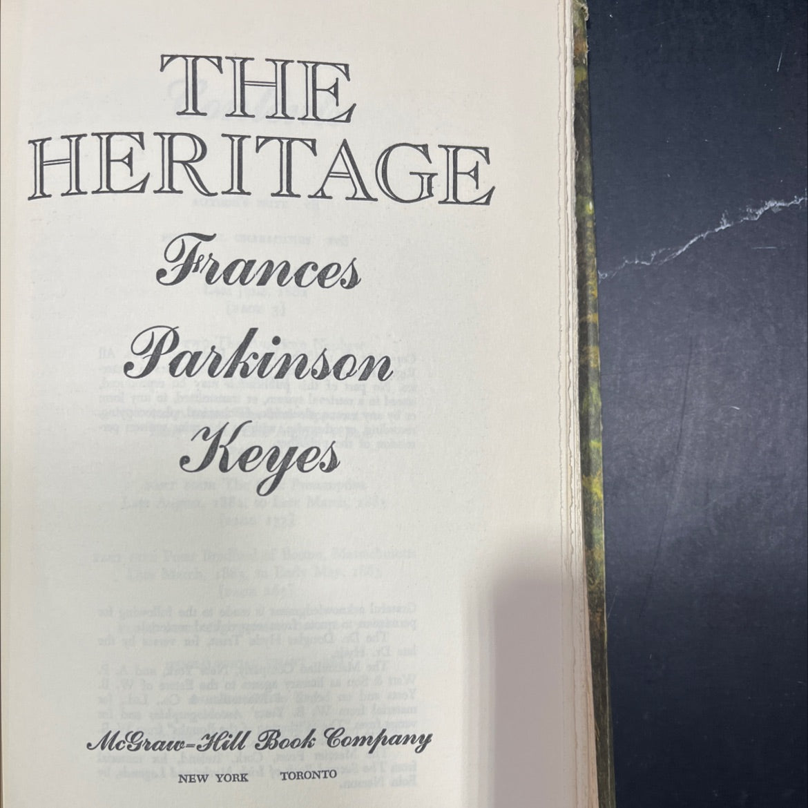 the heritage book, by Frances Parkinson Keyes, 1968 Hardcover image 2