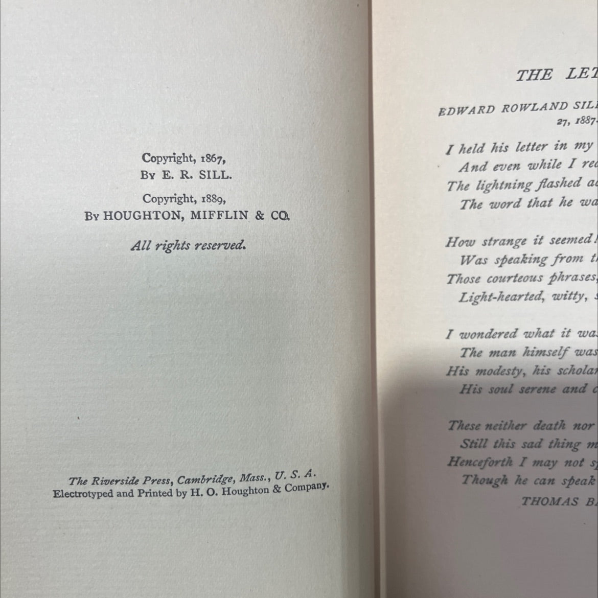 the hermitage and later poems by edward rowland sill book, by edward rowland sill, 1889 Hardcover image 3