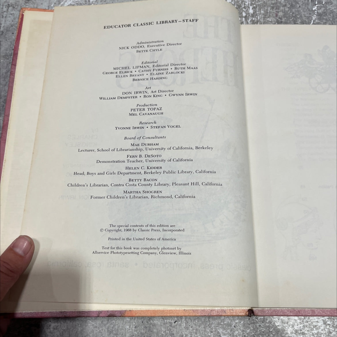 the heroes book, by charles kingsley, 1968 Hardcover image 3