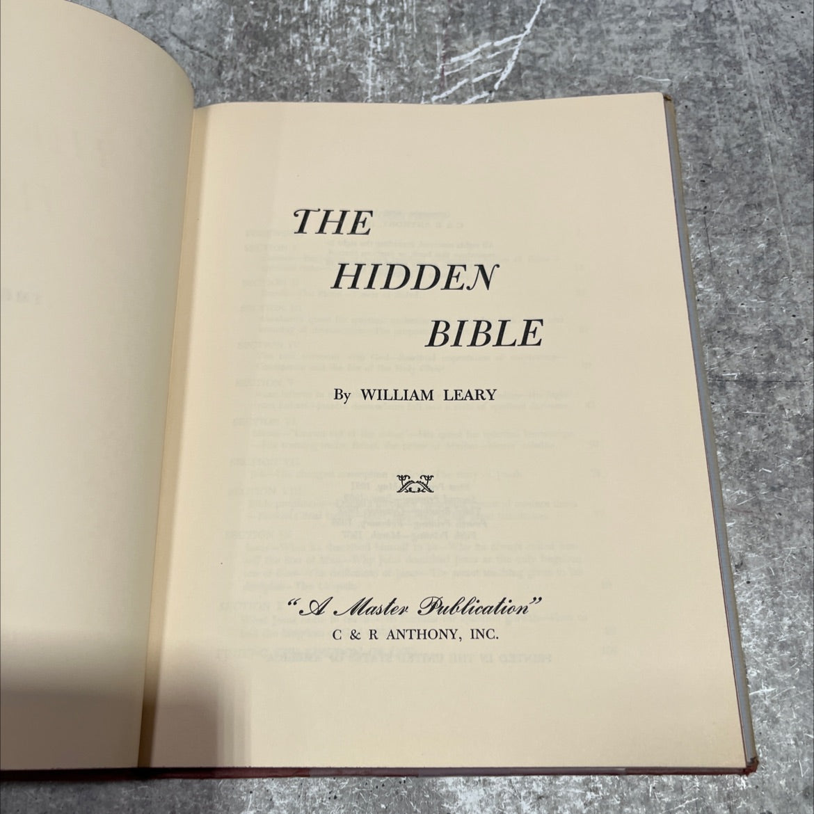 the hidden bible book, by william leary, 1957 Hardcover image 2