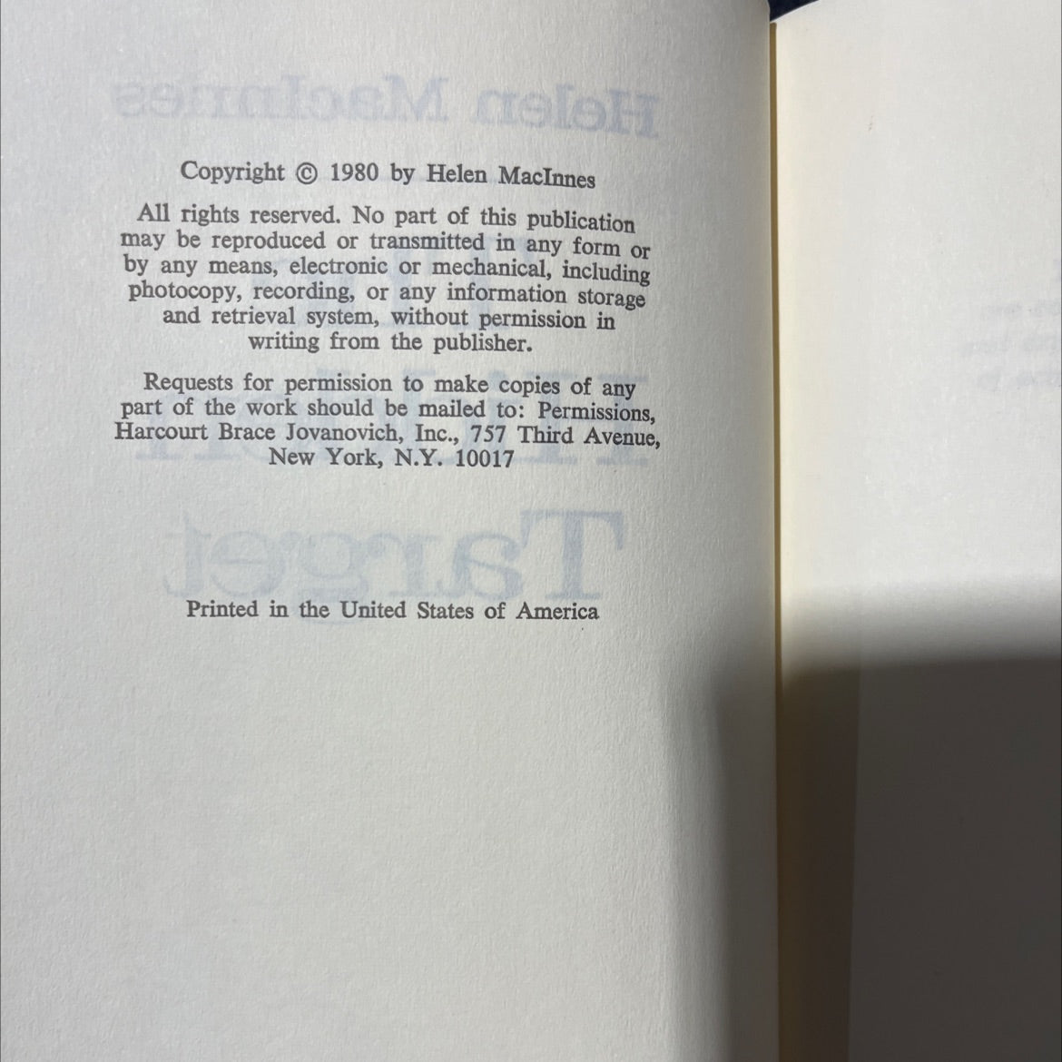 the hidden target book, by Helen MacInnes, 1980 Hardcover image 3