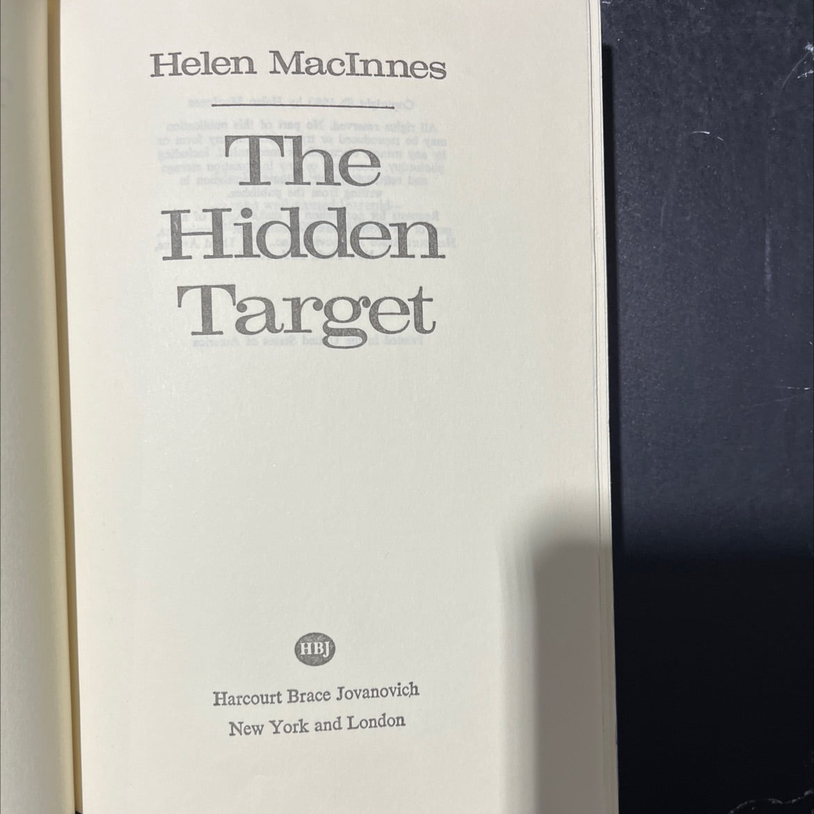 the hidden target book, by Helen MacInnes, 1980 Hardcover image 2