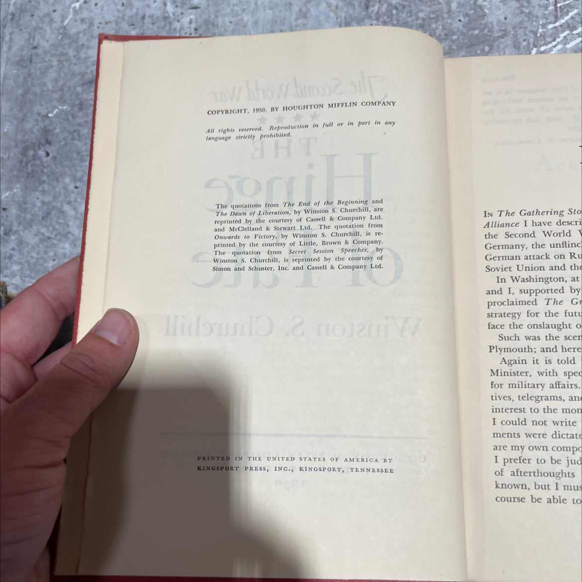 the hinge of fate book, by winston s. churchill, 1950 Hardcover image 3