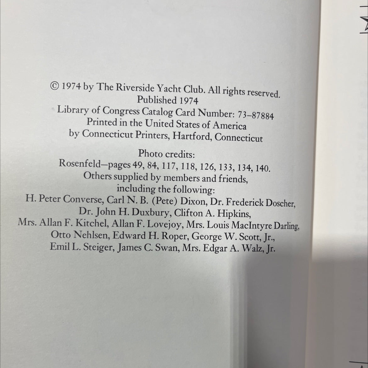 the history of the riverside yacht club 1888-1972 book, by anthony anable, 1974 Hardcover image 3