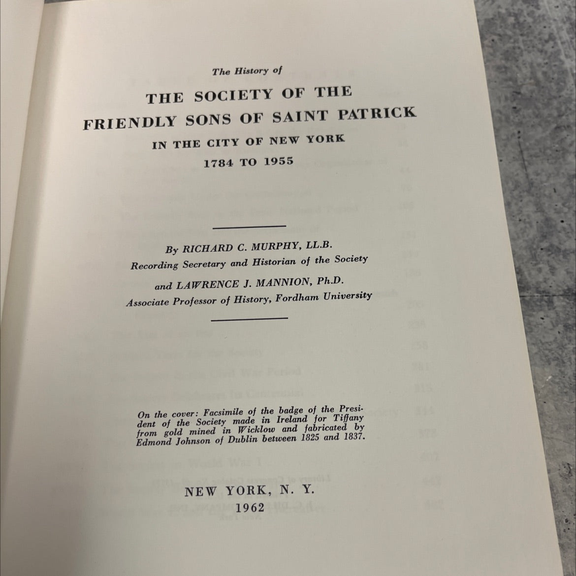 the history of the society of the friendly sons of saint patrick in the city of new york 1784 to 1955 book, by richard image 2