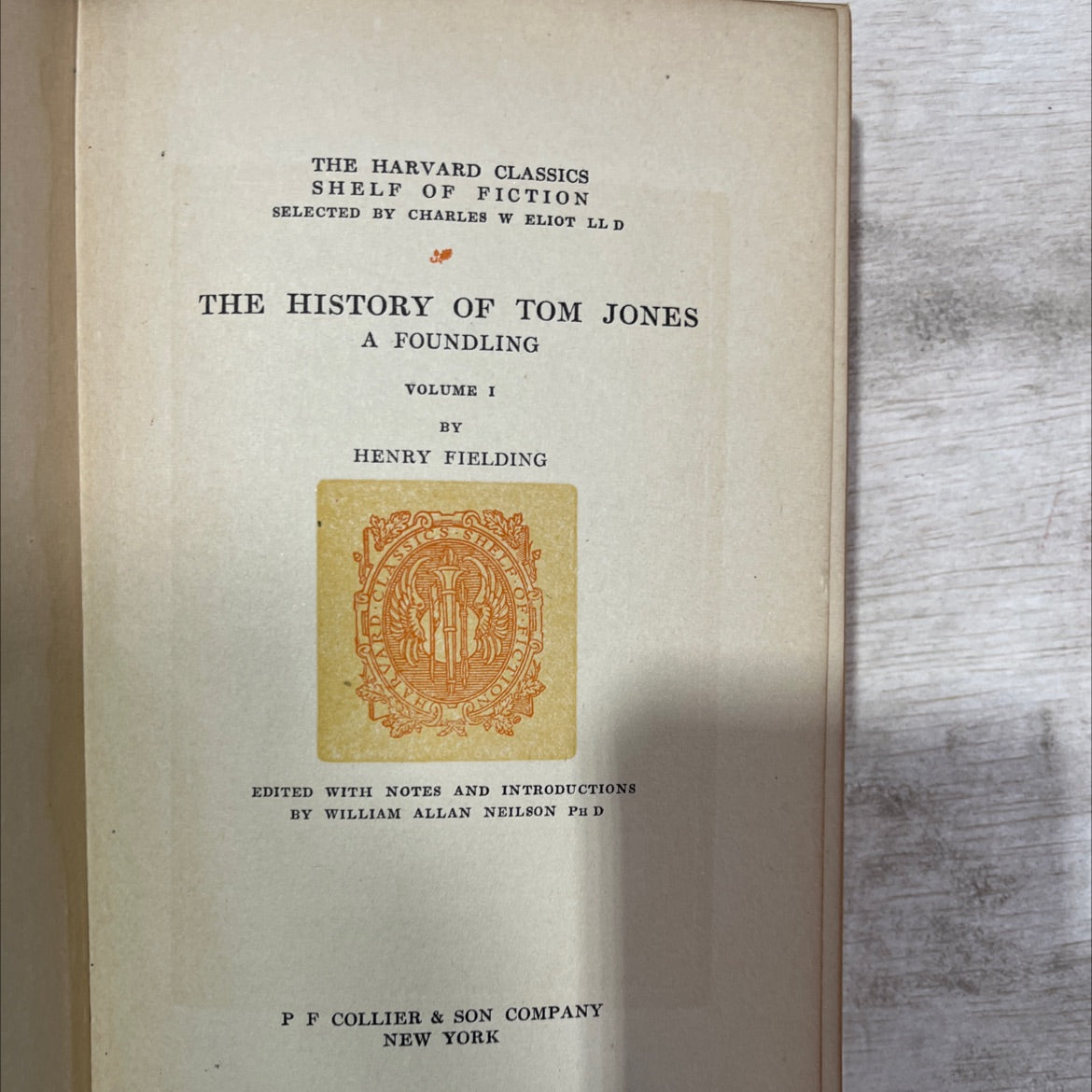 the history of tom jones a foundling volume i book, by henry fielding, 1917 Hardcover, Antique image 2