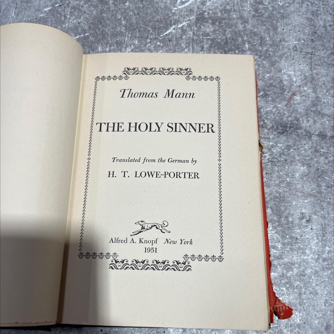 the holy sinner book, by Thomas Mann, 1951 Hardcover image 2