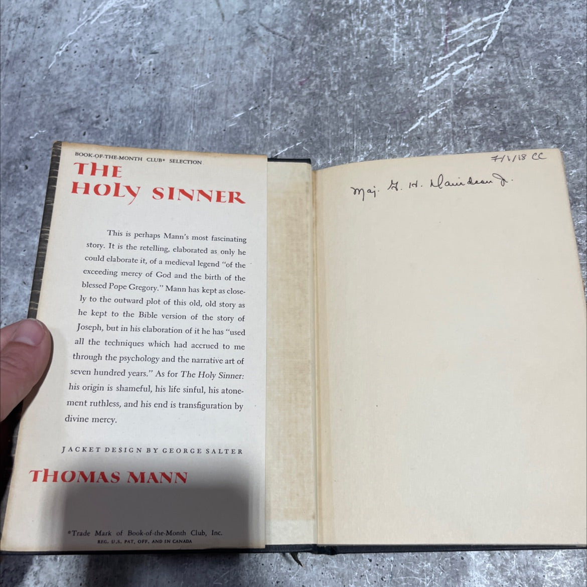 the holy sinner book, by Thomas Mann, 1951 Hardcover image 4