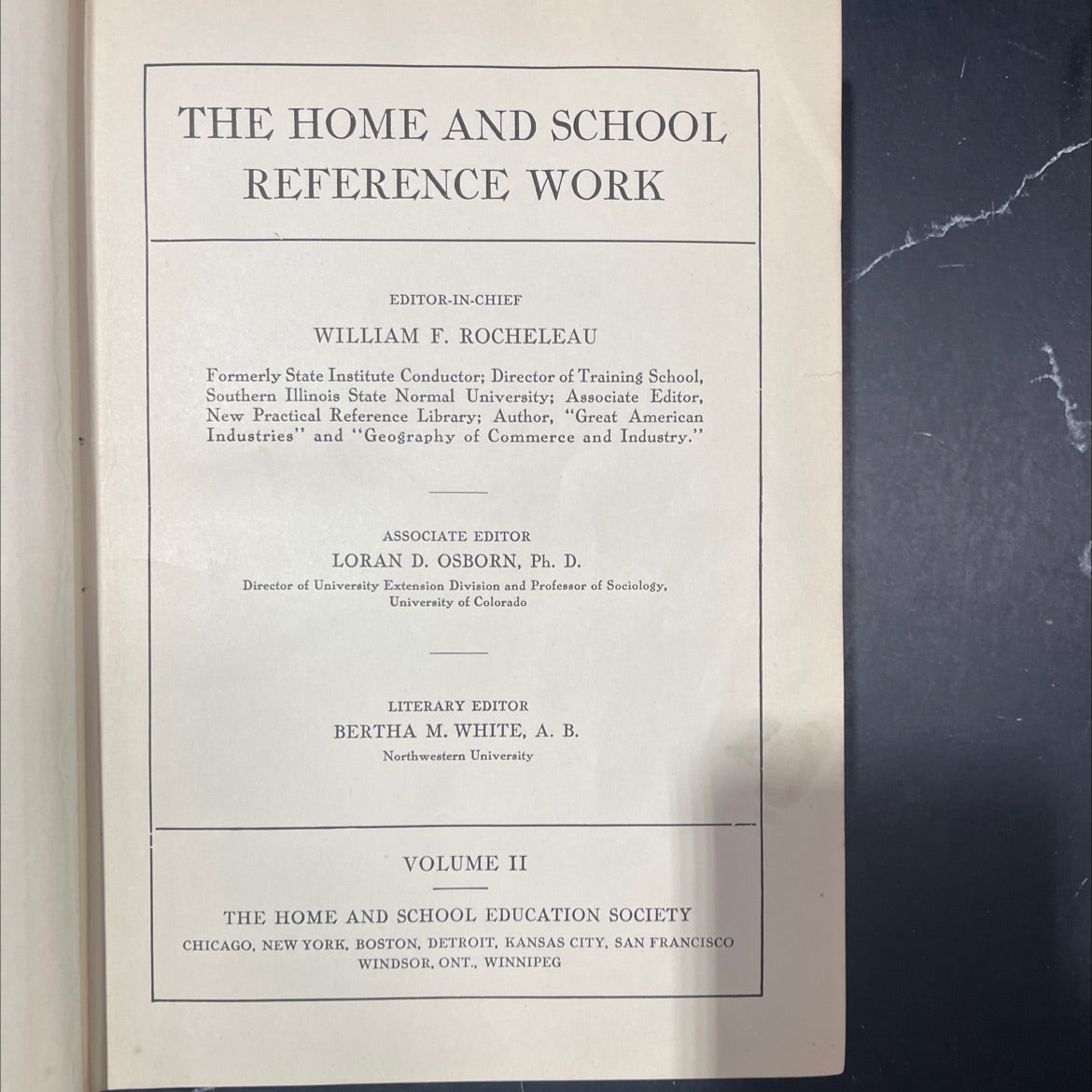the home and school reference work book, by william f. rocheleau, 1915 Hardcover image 2