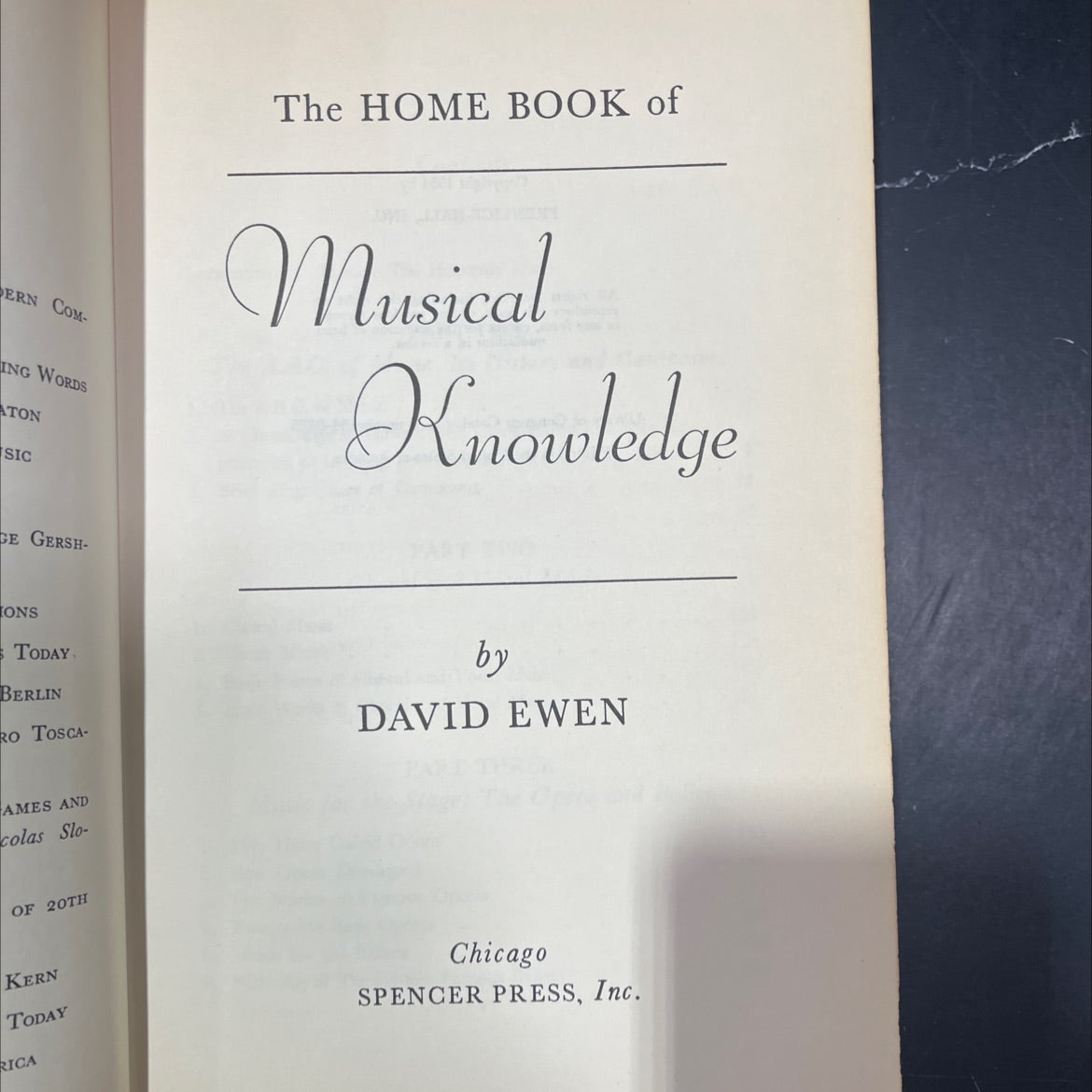 the home book of musical knowledge book, by david ewen, 2008 Hardcover image 2