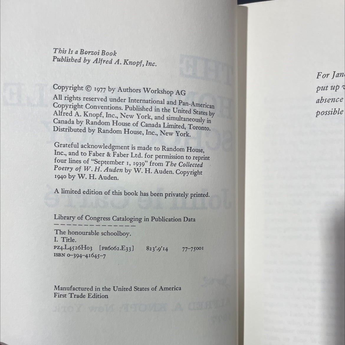 the honourable schoolboy book, by John le Carré, 1977 Hardcover image 3