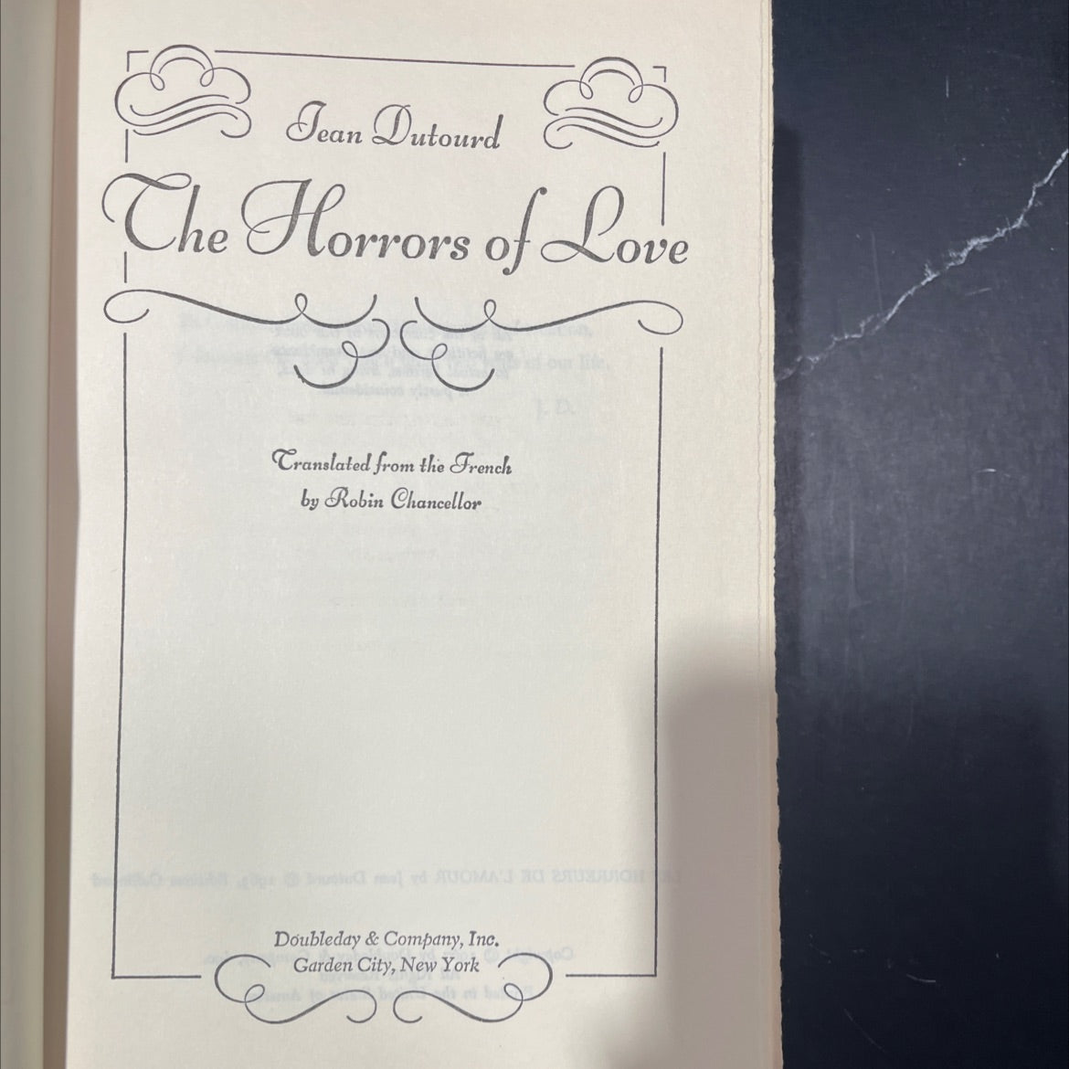 the horrors of love book, by Jean Dutourd, 1967 Hardcover image 2