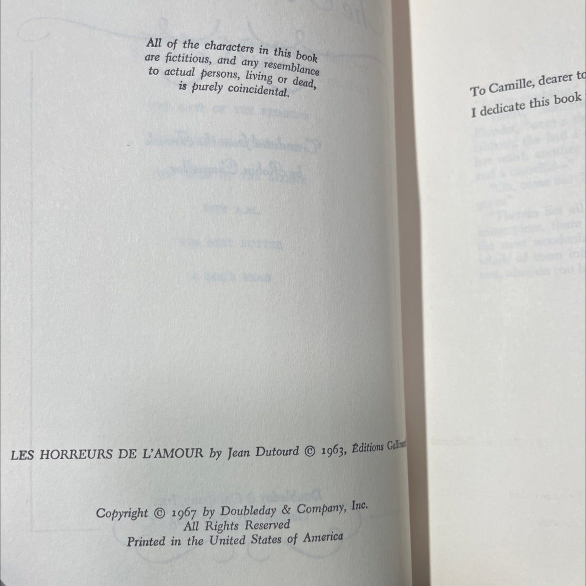 the horrors of love book, by Jean Dutourd, 1967 Hardcover image 3