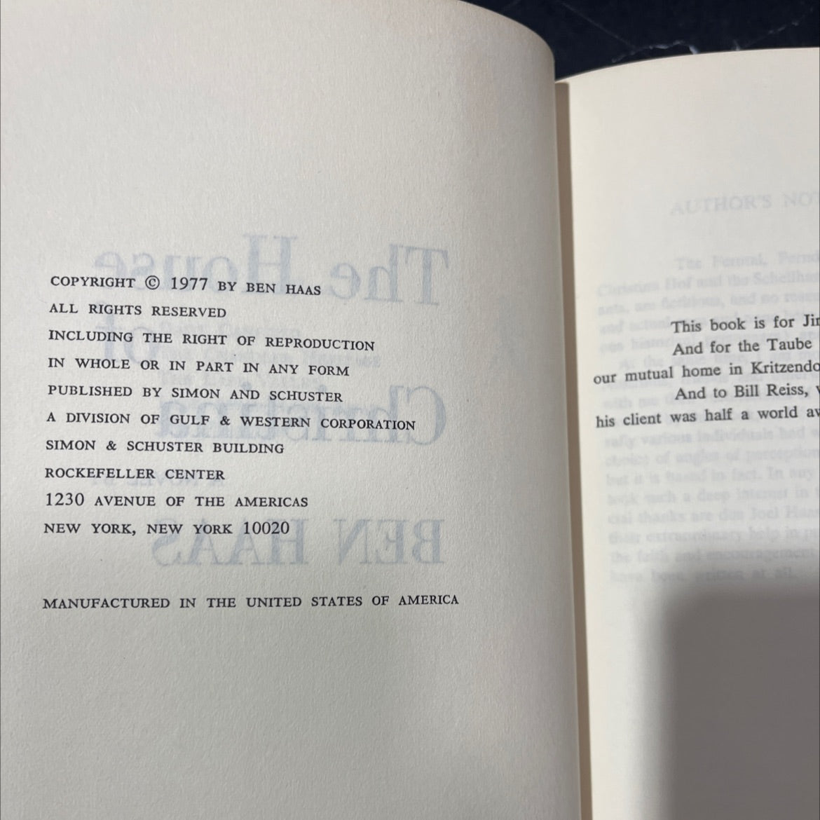 the house of кома на панами book, by ben haas, 1977 Hardcover image 3